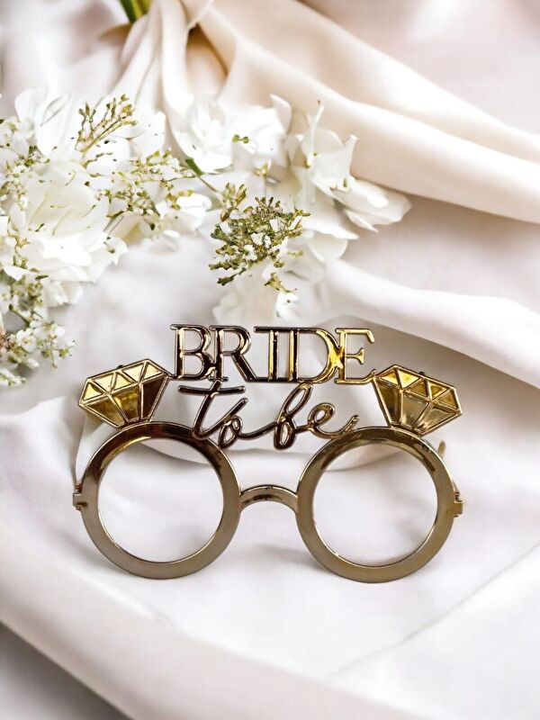 Parti Adresi Bride to be Bekarlığa Veda Partisi Gözlüğü Tek Taşlı Bride Gözlük Bronz