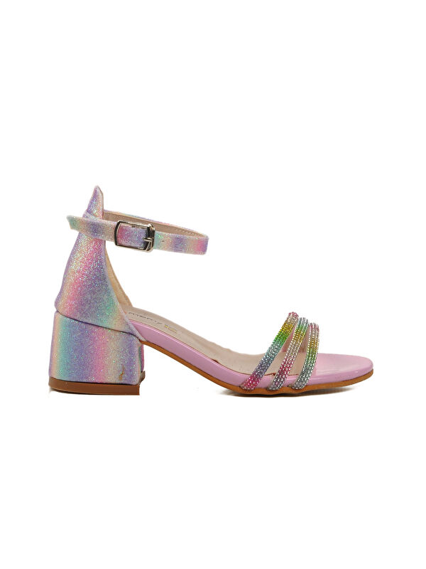 Pembe Taş İşlemeli Kız Çocuk Sandalet 253 RY 6504 P - Görsel 2
