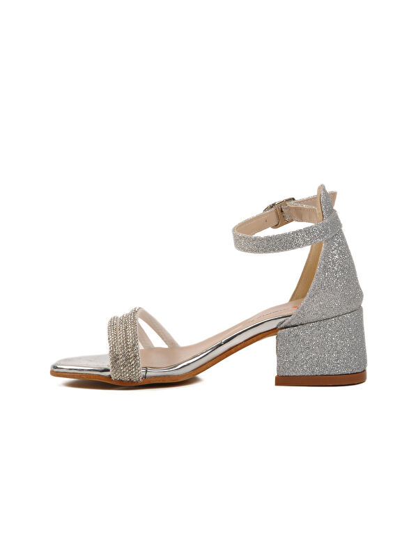 Gümüş Taş İşlemeli Kız Çocuk Sandalet 253 RY 6504 P - Görsel 3