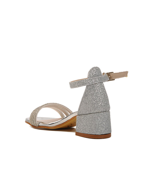 Gümüş Taş İşlemeli Kız Çocuk Sandalet 253 RY 6504 P - Görsel 5