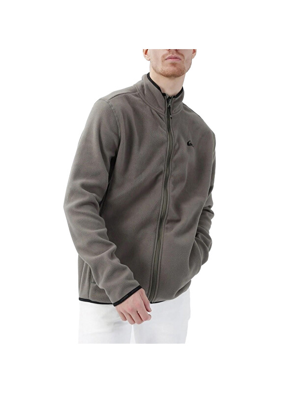Quiksilver Mission Fz Gri Polar Erkek Fermuarlı Sweatshirt Hırka