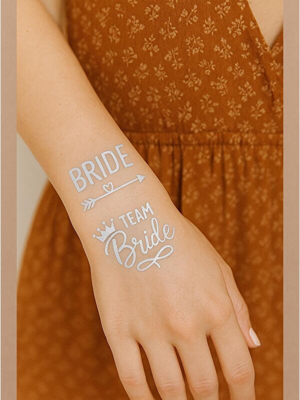 Parti Adresi Bride To Be Karışık Dövme Bekarlığa Veda Partisi Dövme Seti Gümüş