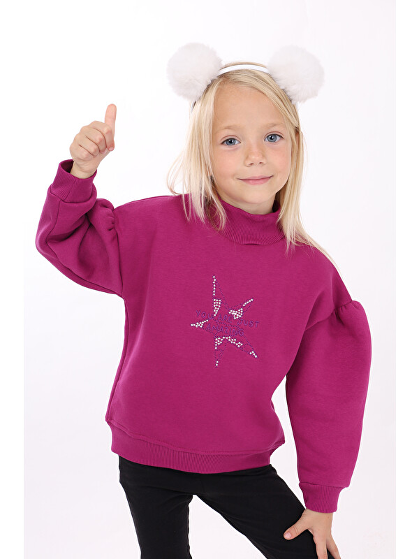 Toontoykids Kız Çocuk Nakışlı Sweatshirt