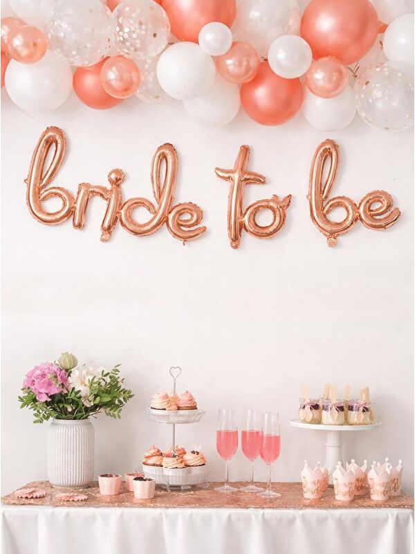 Parti Adresi El Yazılı Bride To Be Folyo Balon Rose Gold