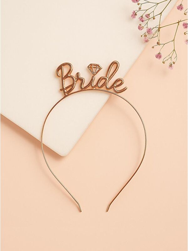 Parti Adresi Bride Taç Bekarlığa Veda Parti Tacı Metal Rose Gold
