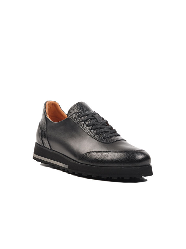 Siyah Hakiki Deri Erkek Casual Ayakkabı Premium 6460 M - Görsel 4