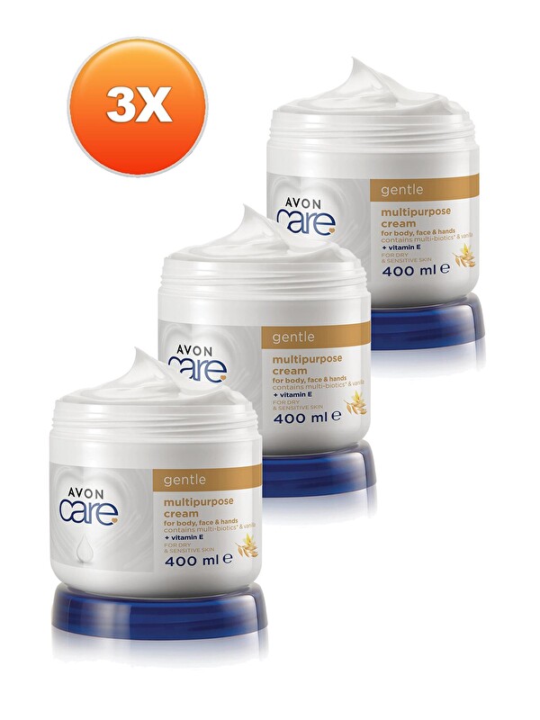 AVON Care Vanilya Içeren E Vitaminli Kuru Ciltler İçin Çok Amaçlı Krem 400 Ml. Üçlü Set