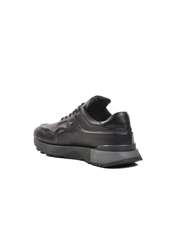 Siyah Hakiki Deri Erkek Casual Ayakkabı Premium 492 M - Görsel 5