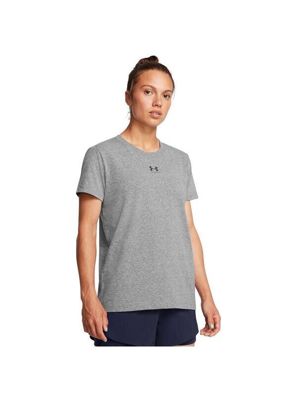 Under Armour Campus Core Kadın Gri Yuvarlak Yaka Tişört