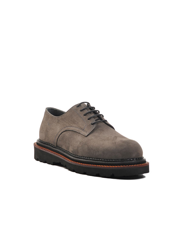 Gri Nubuk Hakiki Deri Erkek Klasik Ayakkabı Premium 2130 M - Görsel 4