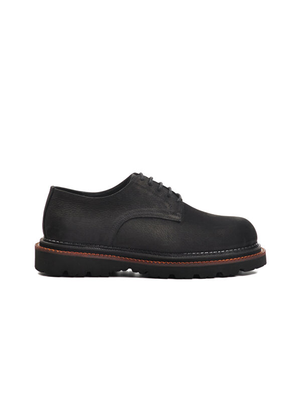 Siyah Nubuk Hakiki Deri Erkek Klasik Ayakkabı Premium 2130 M - Görsel 2