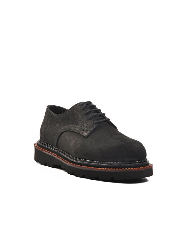 Siyah Nubuk Hakiki Deri Erkek Klasik Ayakkabı Premium 2130 M - Görsel 4