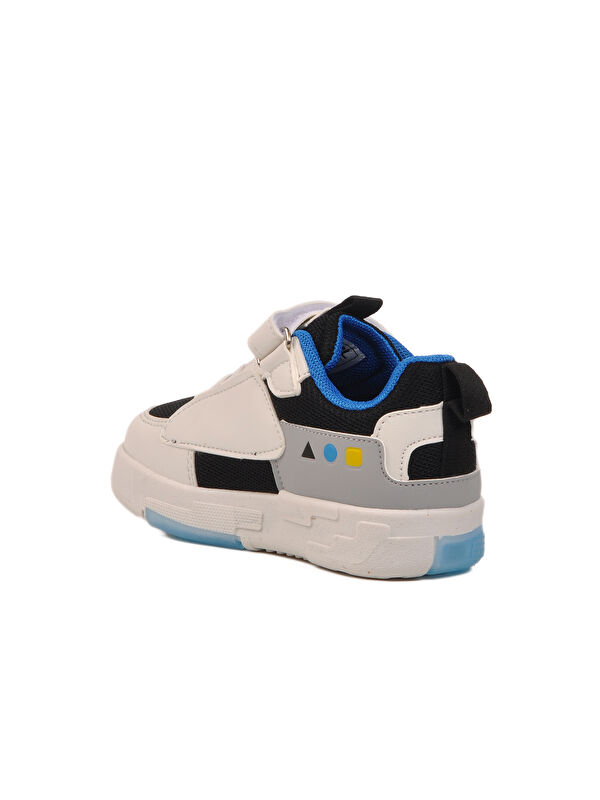 Siyah Beyaz Cırtlı Unisex Çocuk Spor Ayakkabı Legos P - Görsel 5