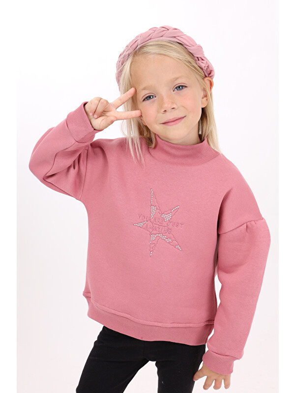 Toontoykids Kız Çocuk Nakışlı Sweatshirt
