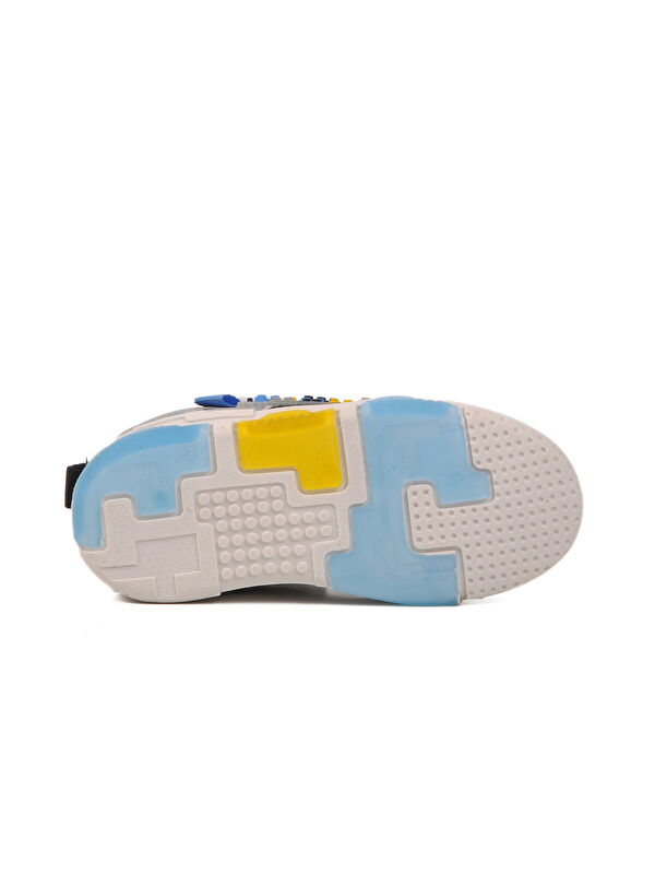 Siyah Beyaz Cırtlı Unisex Çocuk Spor Ayakkabı Legos P - Görsel 6