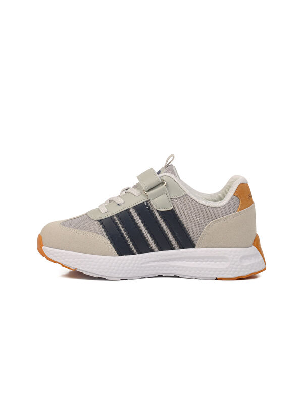 Gri Lacivert Cırtlı Erkek Çocuk Spor Ayakkabı 1876 F - Görsel 3