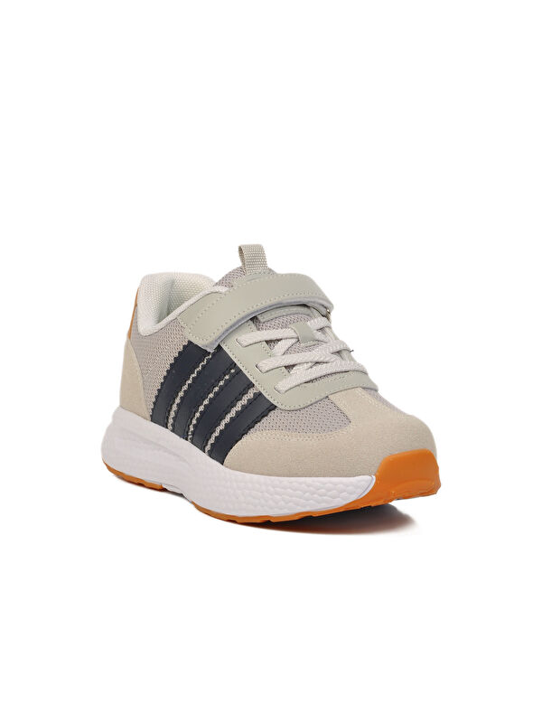 Gri Lacivert Cırtlı Erkek Çocuk Spor Ayakkabı 1876 F - Görsel 4