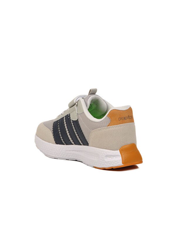 Gri Lacivert Cırtlı Erkek Çocuk Spor Ayakkabı 1876 F - Görsel 5