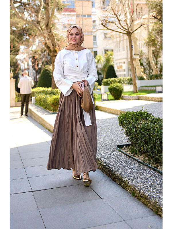 Locco Moda Kadın Önden Bağlamalı Gömlek Beyaz
