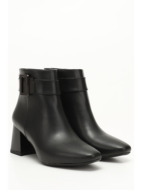 Gonderi(r) Mor Gonderi(r) Kalin ZÜMRÜT-SİYAH Topuklu Fermuarlı Kadın Bot 35447