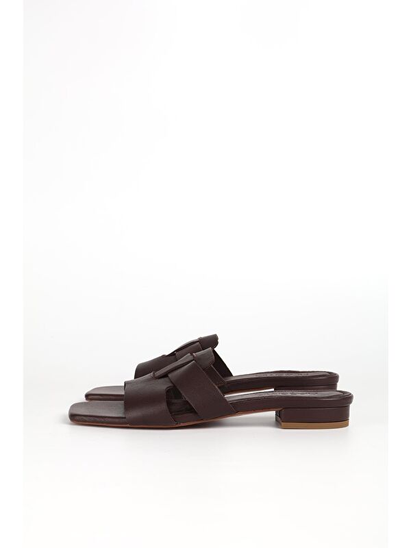 Kadın Deri Kahverengi Terlik 9760 - Görsel 5