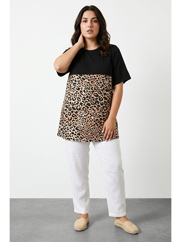Stil Diva Leopar Desenli T-shirt