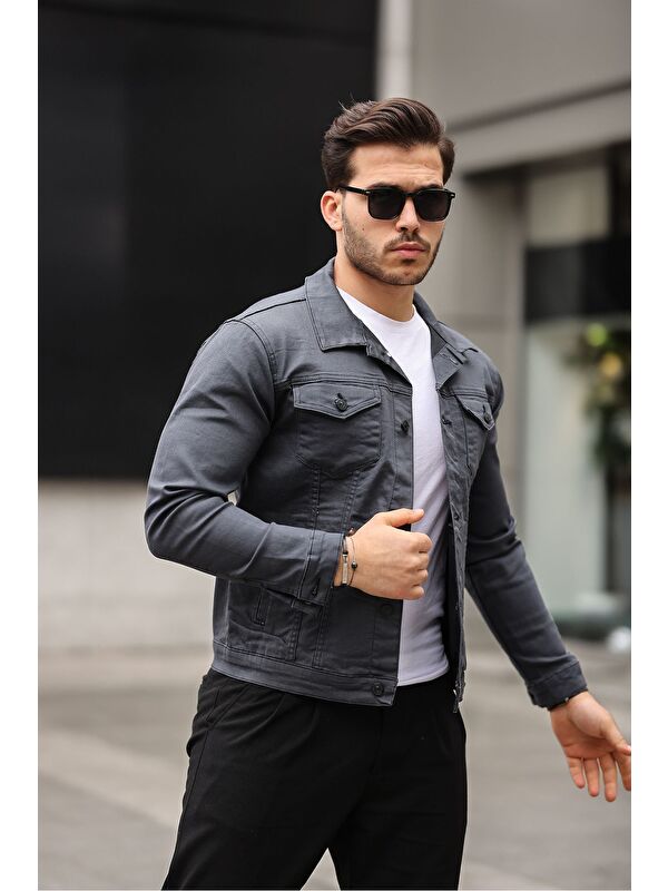 Comstar Erkek A Kalite Slim Fit Denim Jean Ceket