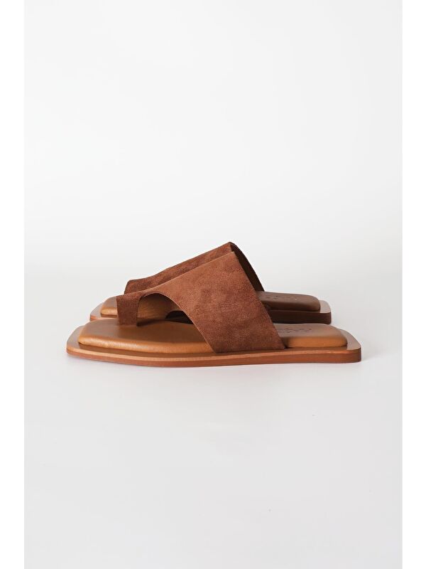 Kadın Süet Kahverengi Terlik 2221 - Görsel 3