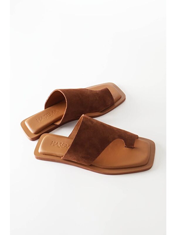 Kadın Süet Kahverengi Terlik 2221 - Görsel 5