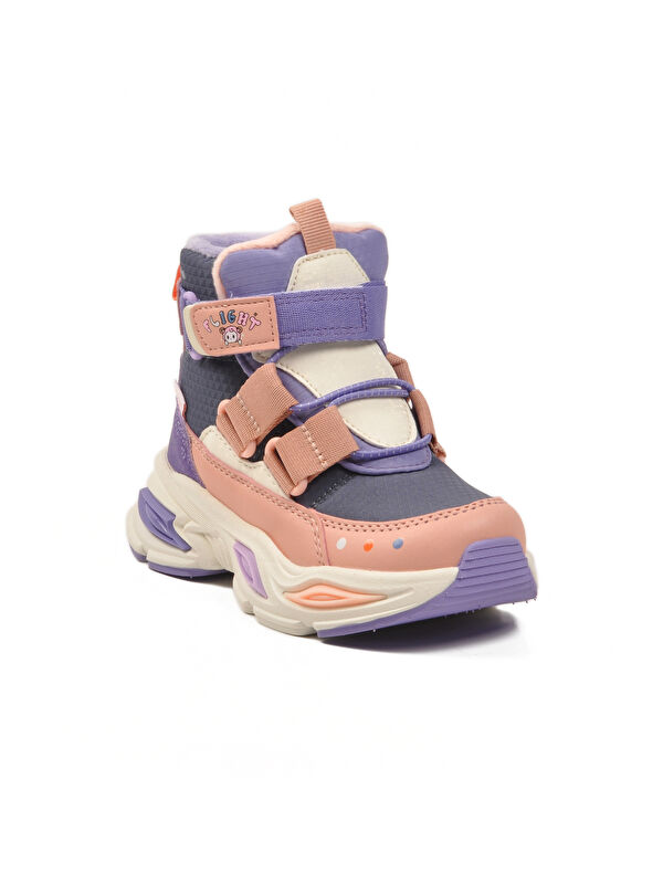 Pudra Cırlı İçi Kürklü Kaymaz Soğuğa Dirençli Kız Çocuk Bot 2087 P - Görsel 4