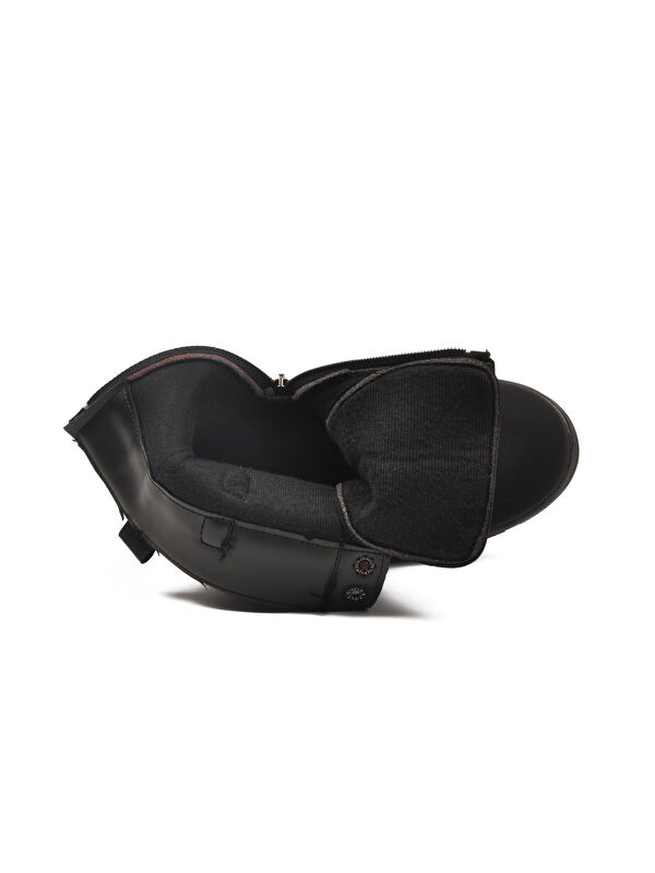 Ayakmod Siyah Ayakmod İçi Polarli Kaymaz Taban Kız Çocuk Bot G-1001 F Zncr