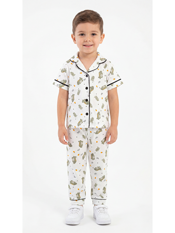 Mışıl Kids Dino Baskılı Erkek Çocuk Pijama Takım
