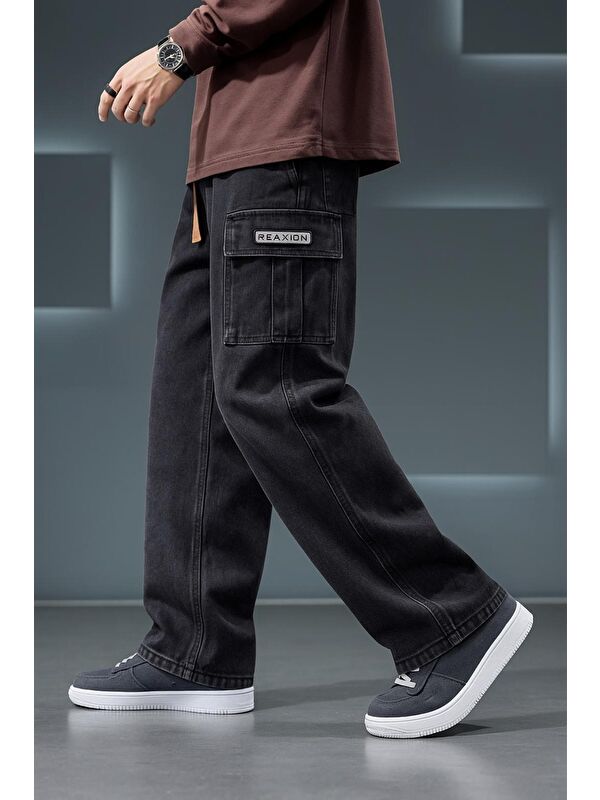 Oksit Reax Luiz Beli Lastikli ve İpli Komando Baggy Fit Jean Kargo Pantolon