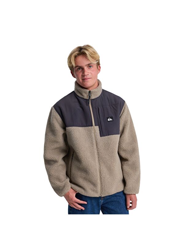 Quiksilver Shallow Water Fz Bej Polar Erkek Fermuarlı Sweatshirt Hırka