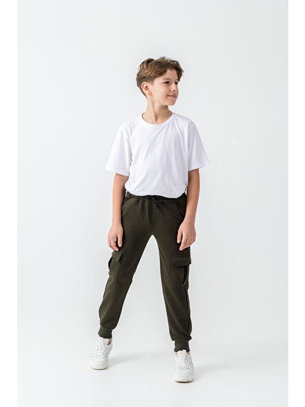 Mışıl Kids Kargo Cepli Cep Kapağı Level Up Baskılı Erkek Çocuk Eşofman Altı