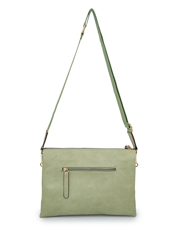 絆 David Jones Turkuaz Kapaklı Fermuar Detaylı Çapraz Askılı Çanta