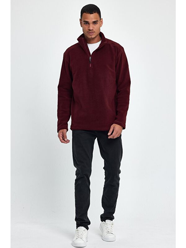 Süperlife Erkek Rahat Kalıp Softech Polar Yarım Fermuarlı Sweatshirt spr24pw20