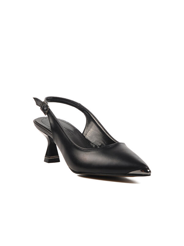 Siyah İnce Topuk Kadın Topuklu Ayakkabı 357140 Z - Görsel 4
