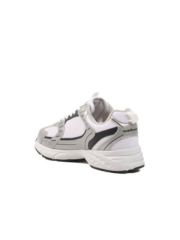 Beyaz Siyah Fileli Erkek Spor Ayakkabı Run M - Görsel 5