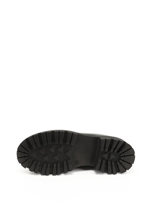 Gonderi(r) Mor Gonderi(r) Kalin Kadın Topuklu Hakiki Deri Loafer Ayakkabı