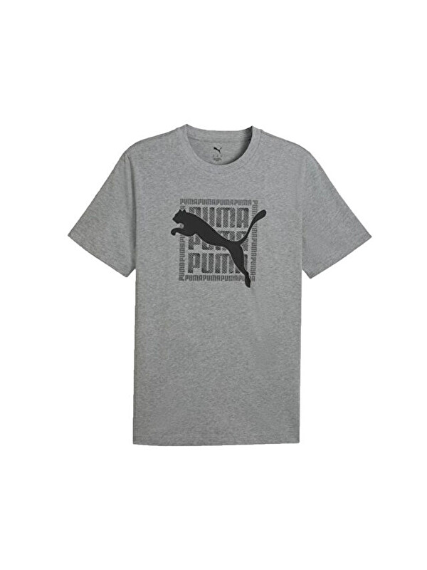Puma Graphic Wording Tee Erkek Günlük Tişört 69177503 Gri