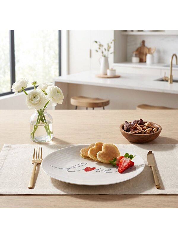 GÜRAL PORSELEN Camelia 4 Parça 25 Cm Servis Tabağı 25071