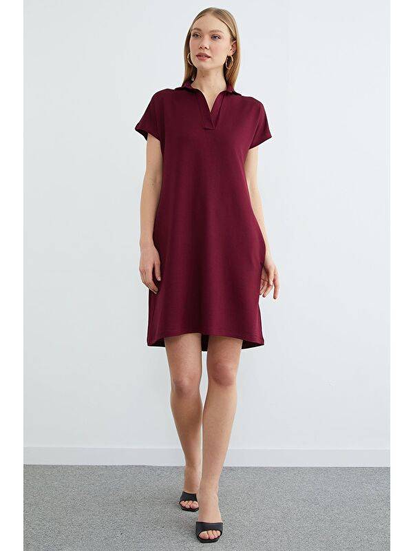 Fullamoda Basic Polo Yaka Cepli Mini Boy Elbise