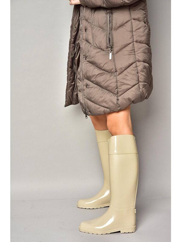 T858712109 Bej Kadın Çizme - Görsel 4