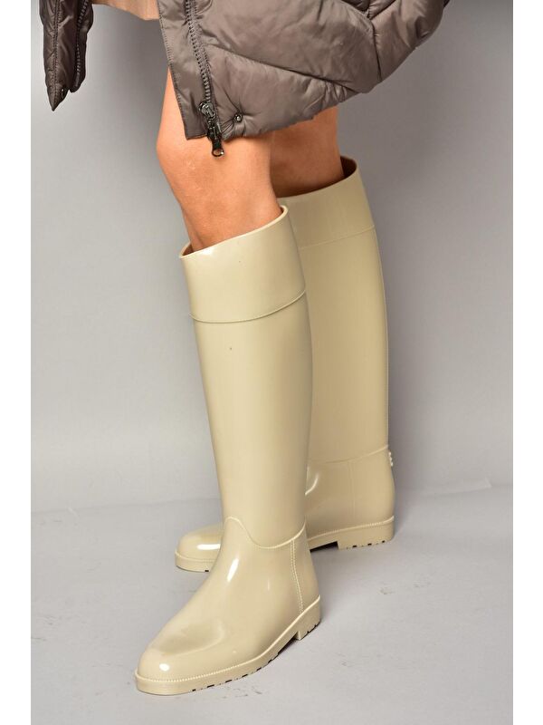 T858712109 Bej Kadın Çizme - Görsel 5