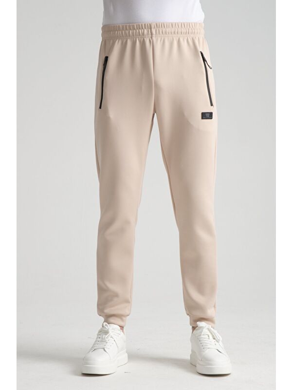 Shooter Sportswear Bej Erkek Cep Detaylı Jogger Eşofman Altı