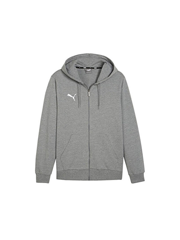 Puma Teamgoal Casuals Hooded Erkek Futbol Fermuarlı Sweatshirt 65859533 Gri