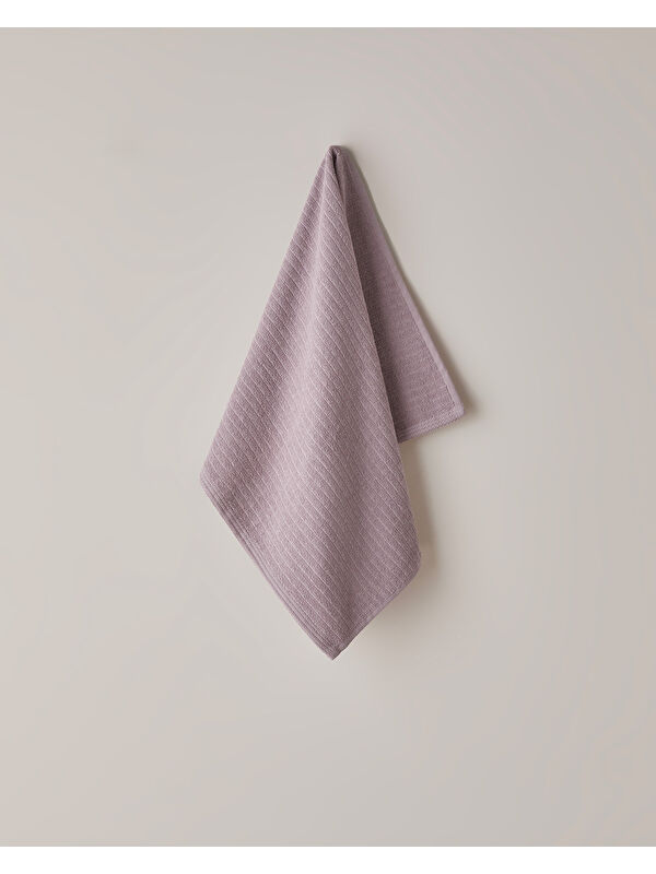 English Home Stripe Pamuk Yüz Havlusu 50x70 cm Gül Kurusu