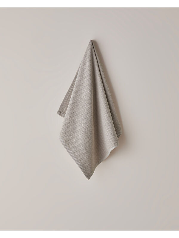 English Home Stripe Pamuk Yüz Havlusu 50x70 cm Koyu Bej