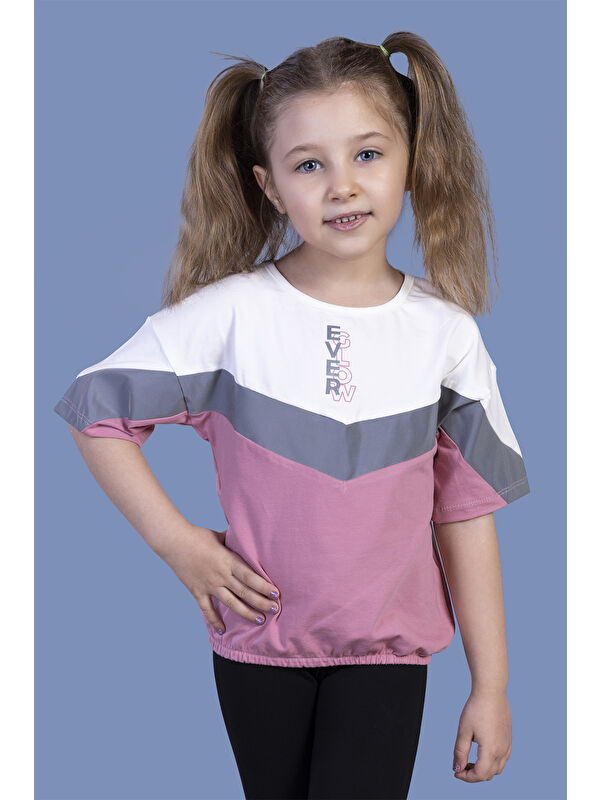Toontoykids Kız Çocuk Reflektör Detaylı Garnili Tişört